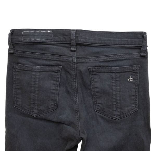 rag & bone Distressed Charcoal Stretch Skinny Jeans Size 25 - Picture 6 of 9